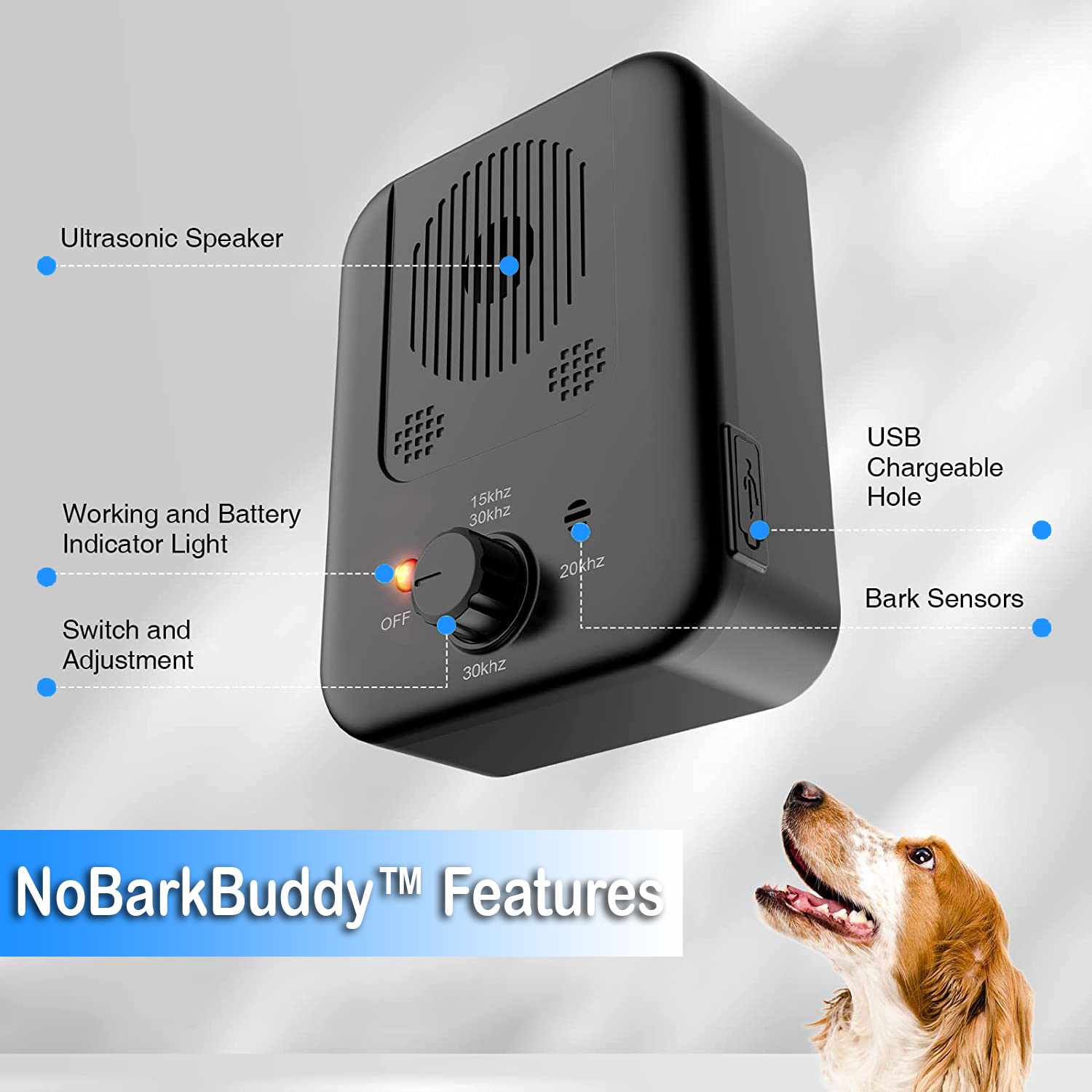 NoBarkBuddy™ - Ultrasonic Dog Barking Deterrent