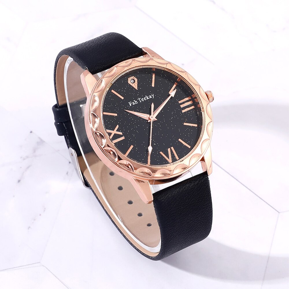 2 Stuks Set Dames Horloge Set Fashion Sterrenhemel Dial Armband Womens Lederen Band Quartz Meisjes Horloge Montre Femme