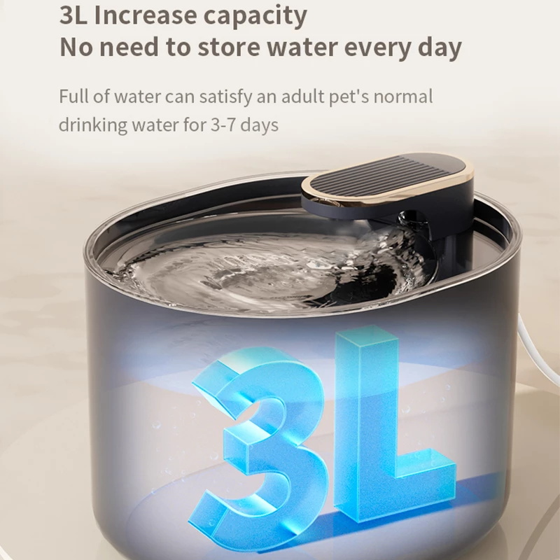 PetHydrate Pro | 3L Automatische Katten- & Hondenfontein met Bewegingssensor en Stil Design