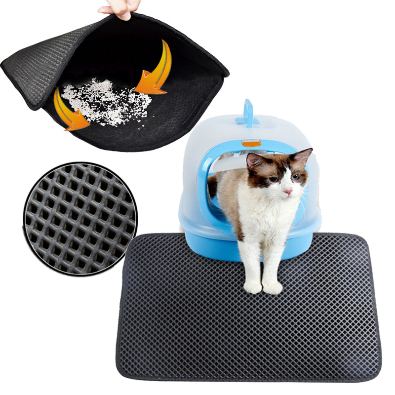 Dubbele Laag Antislip Zand Kat Pad Huisdier Kattenbakvulling Mat Wc Leer Waterdicht Schoon Pad Voor Katten Huis schoon Accessoires