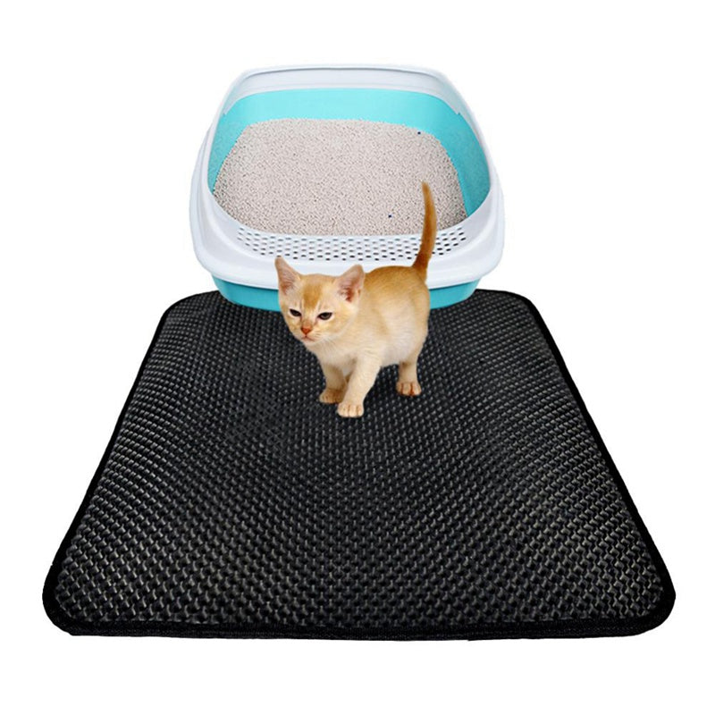 Dubbele Laag Antislip Zand Kat Pad Huisdier Kattenbakvulling Mat Wc Leer Waterdicht Schoon Pad Voor Katten Huis schoon Accessoires