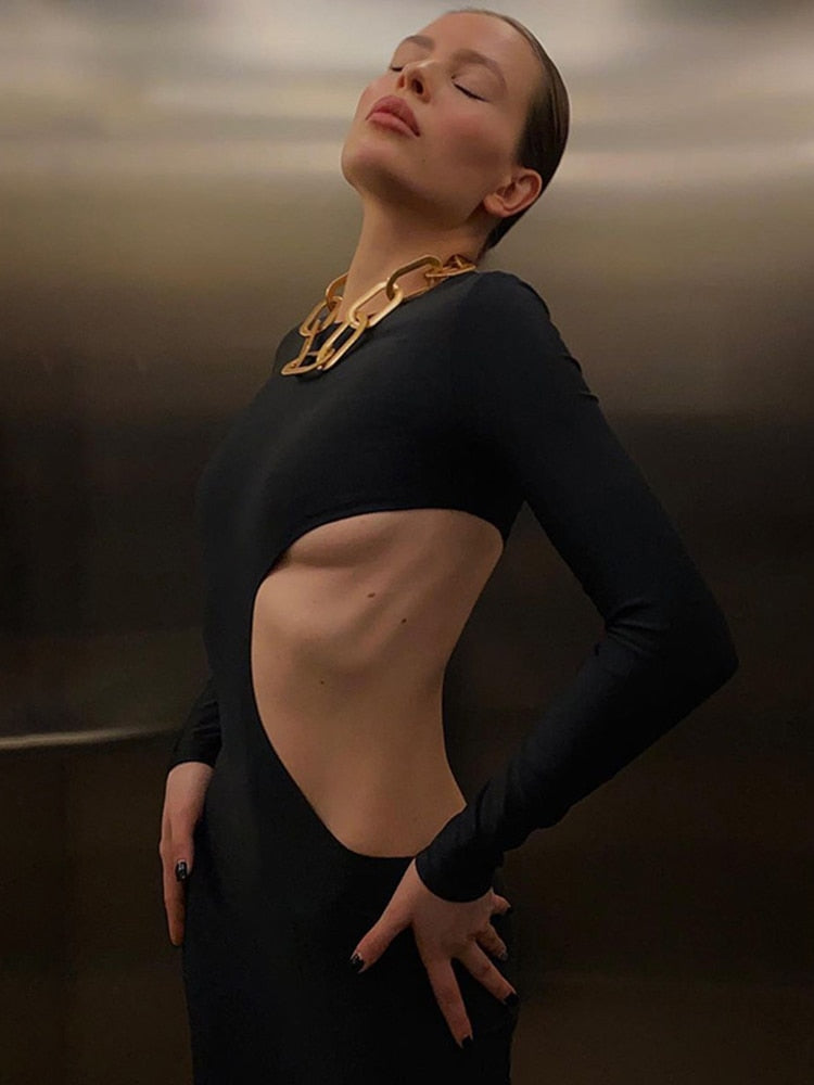Sexy Black Cut Out Dress