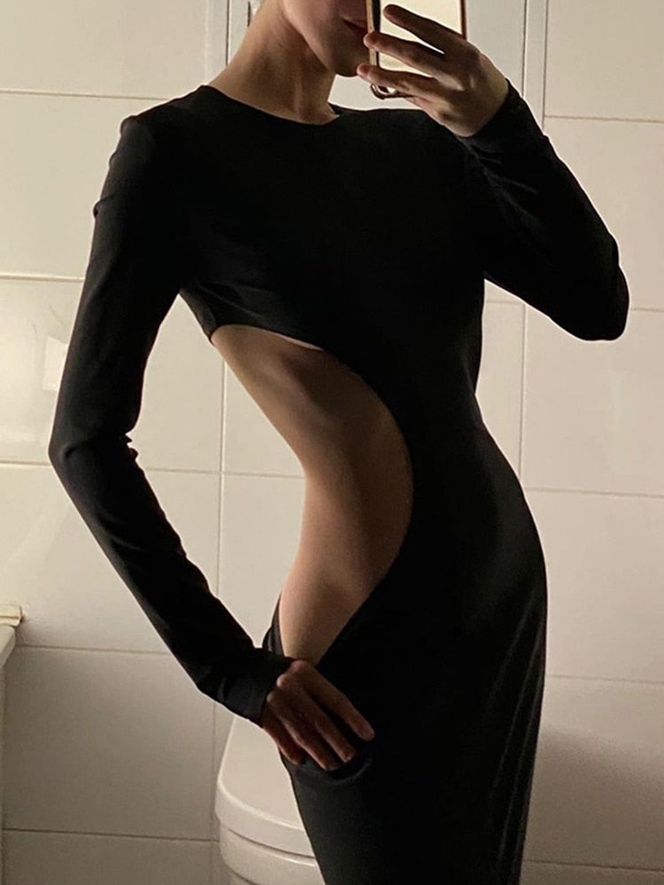 Sexy Black Cut Out Dress