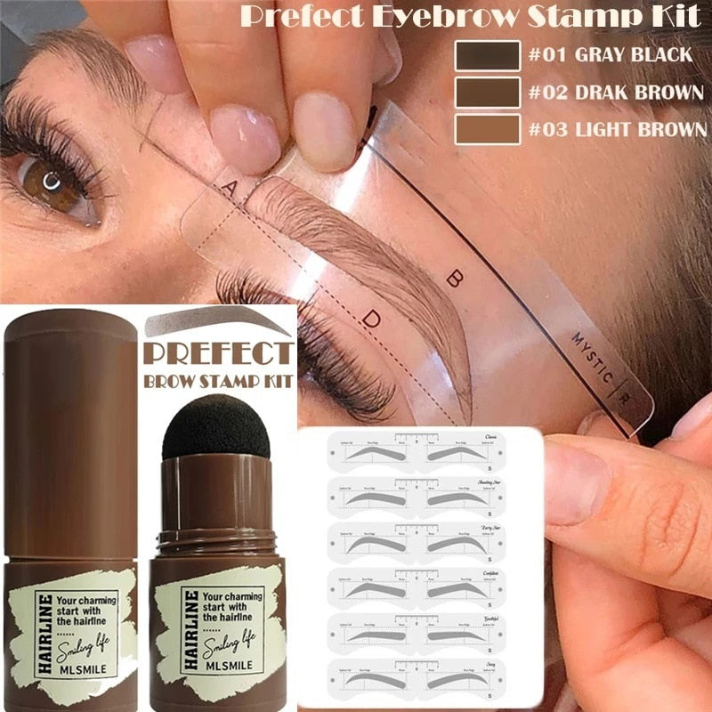 PerfectBrowz | One Step Eyebrow Stamp Kit - Flawless, Langdurige Wenkbrauwen in Seconden!