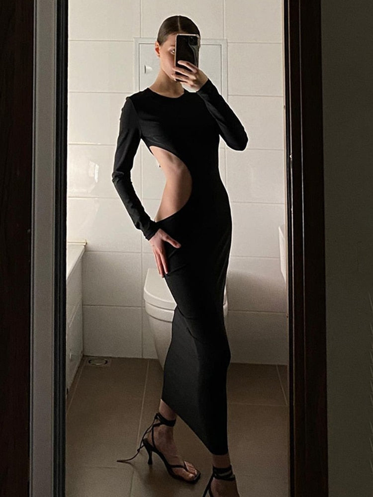 Sexy Black Cut Out Dress
